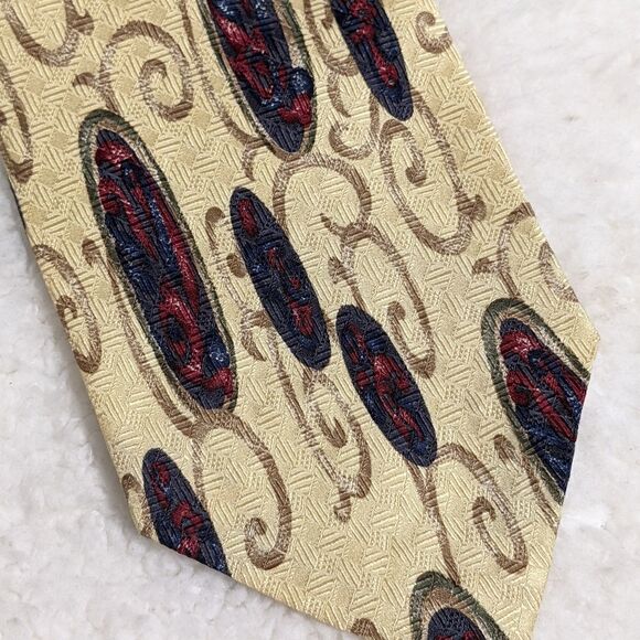Vintage Nordstrom Men's 100% Silk Tie Abstract Oval Circles - Picture 6 of 11